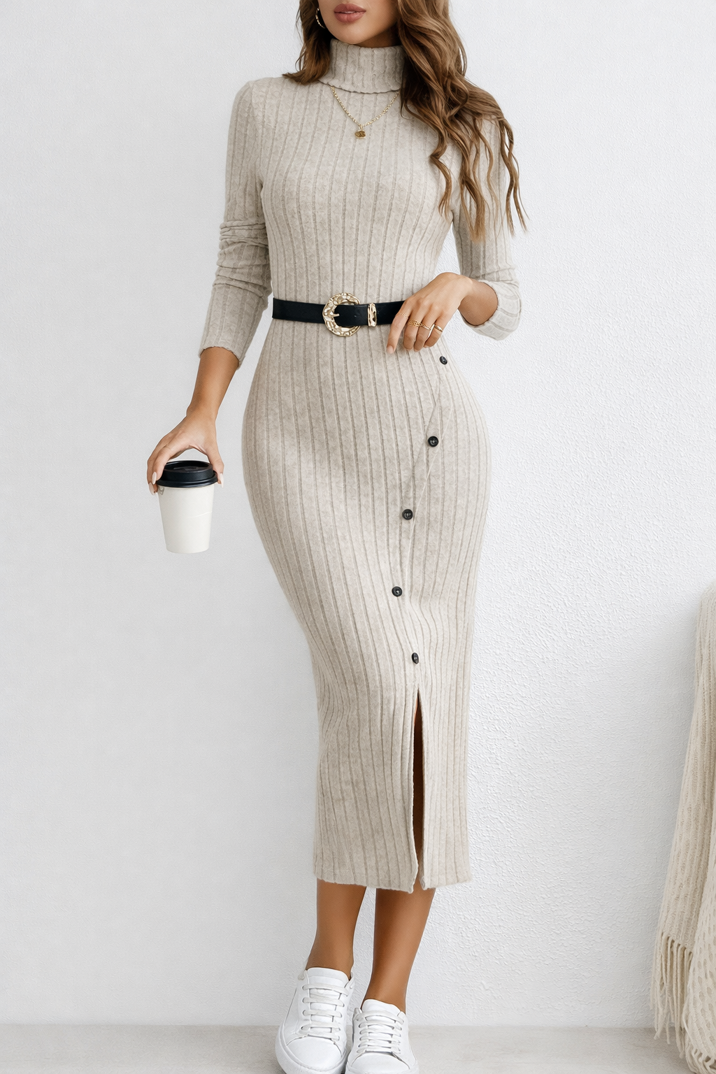 Vestido de Cuello Alto