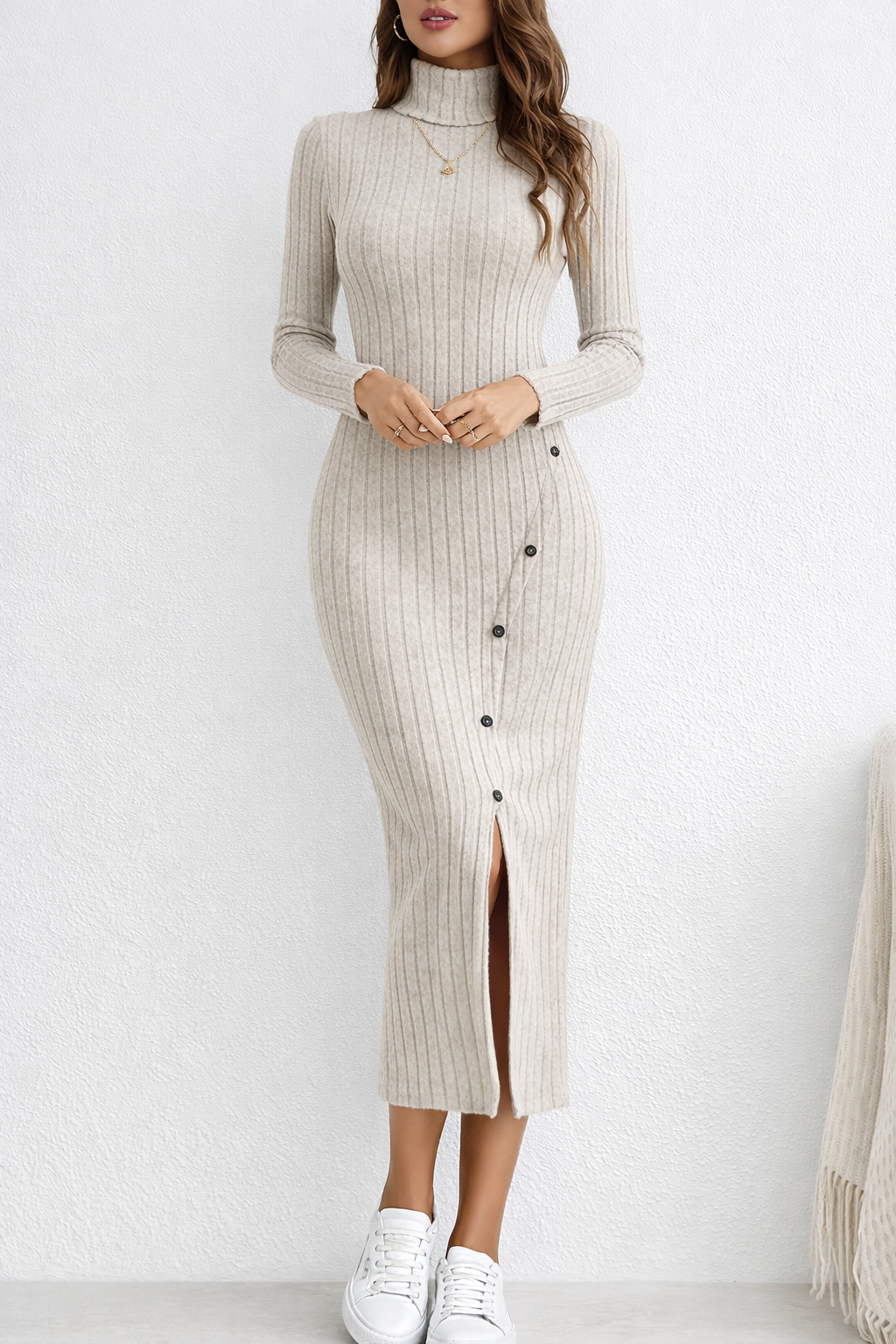 Vestido de Cuello Alto