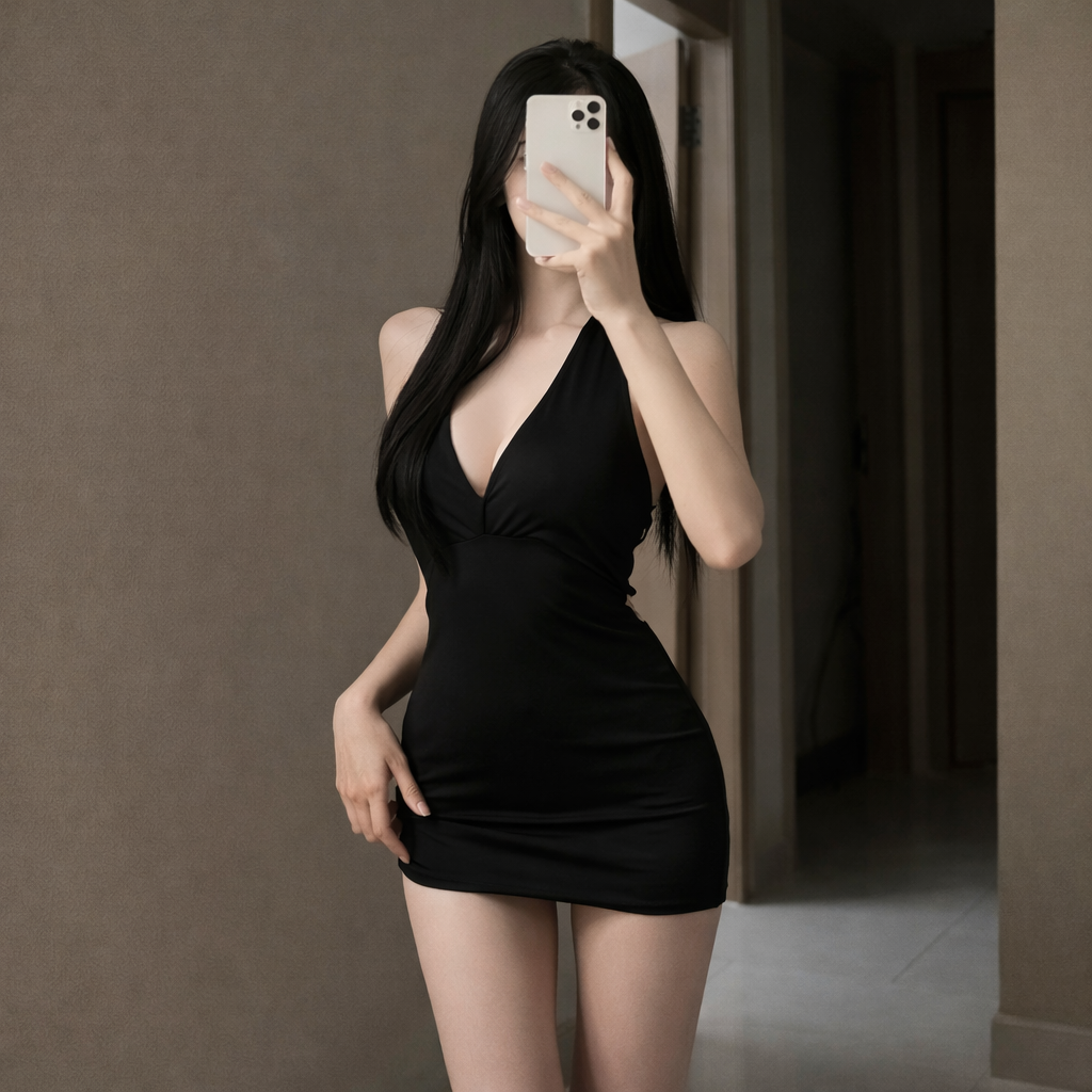 Vestido Mini Ajustado Negro