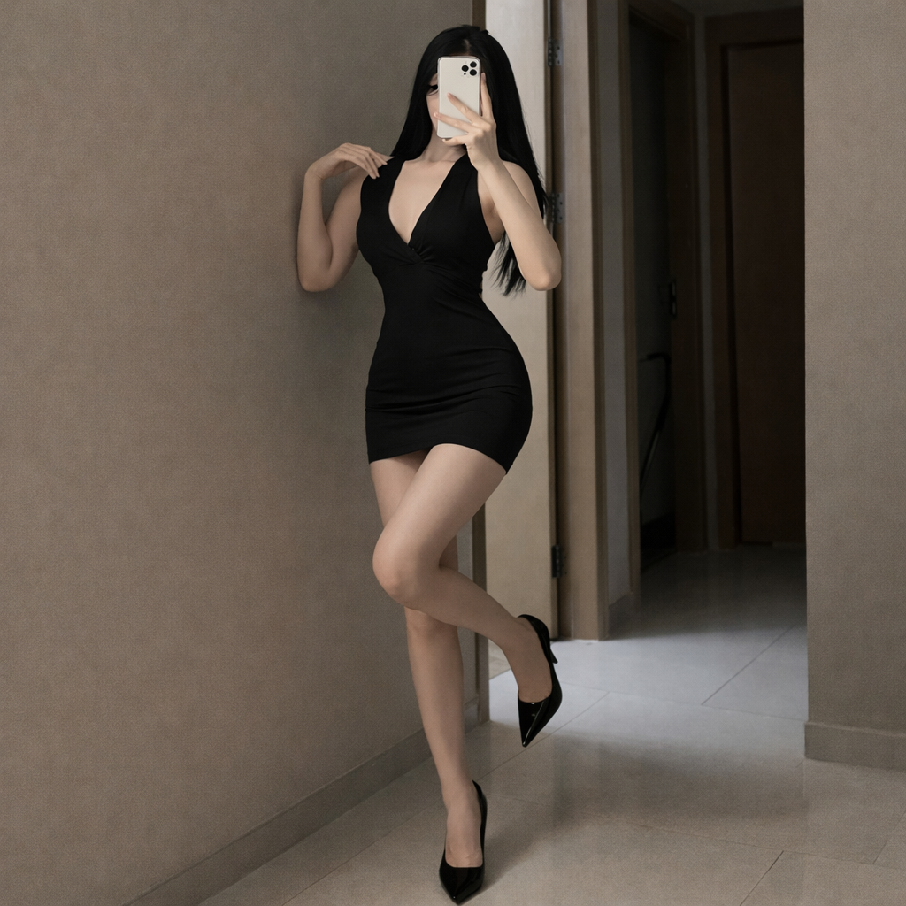 Vestido Mini Ajustado Negro