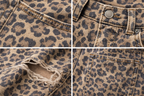 Vaqueros Leopardo de Corte Recto